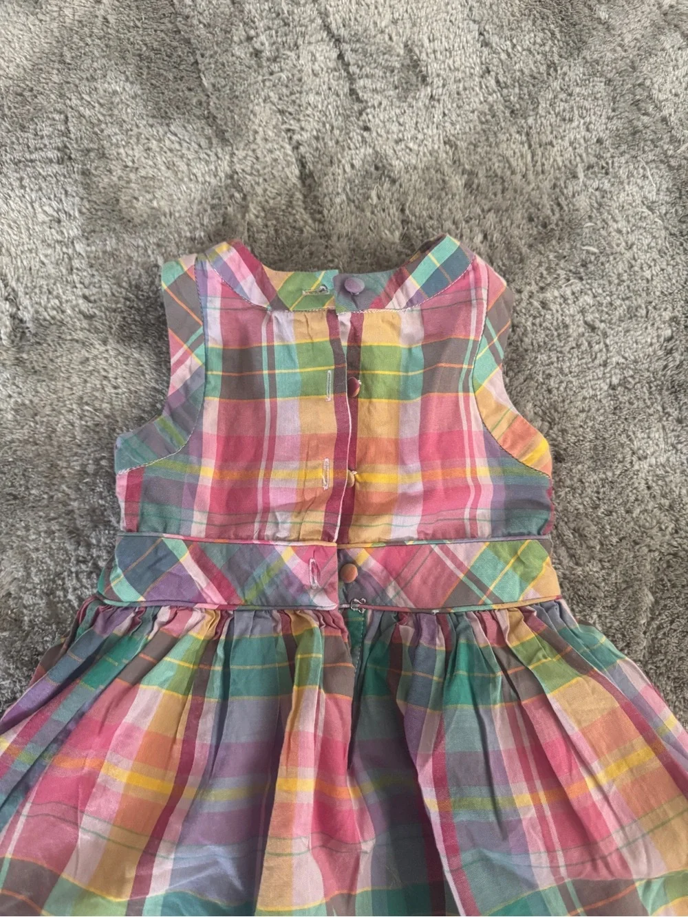 Ralph Lauren Rainbow Madras Plaid Sleeveless Dress